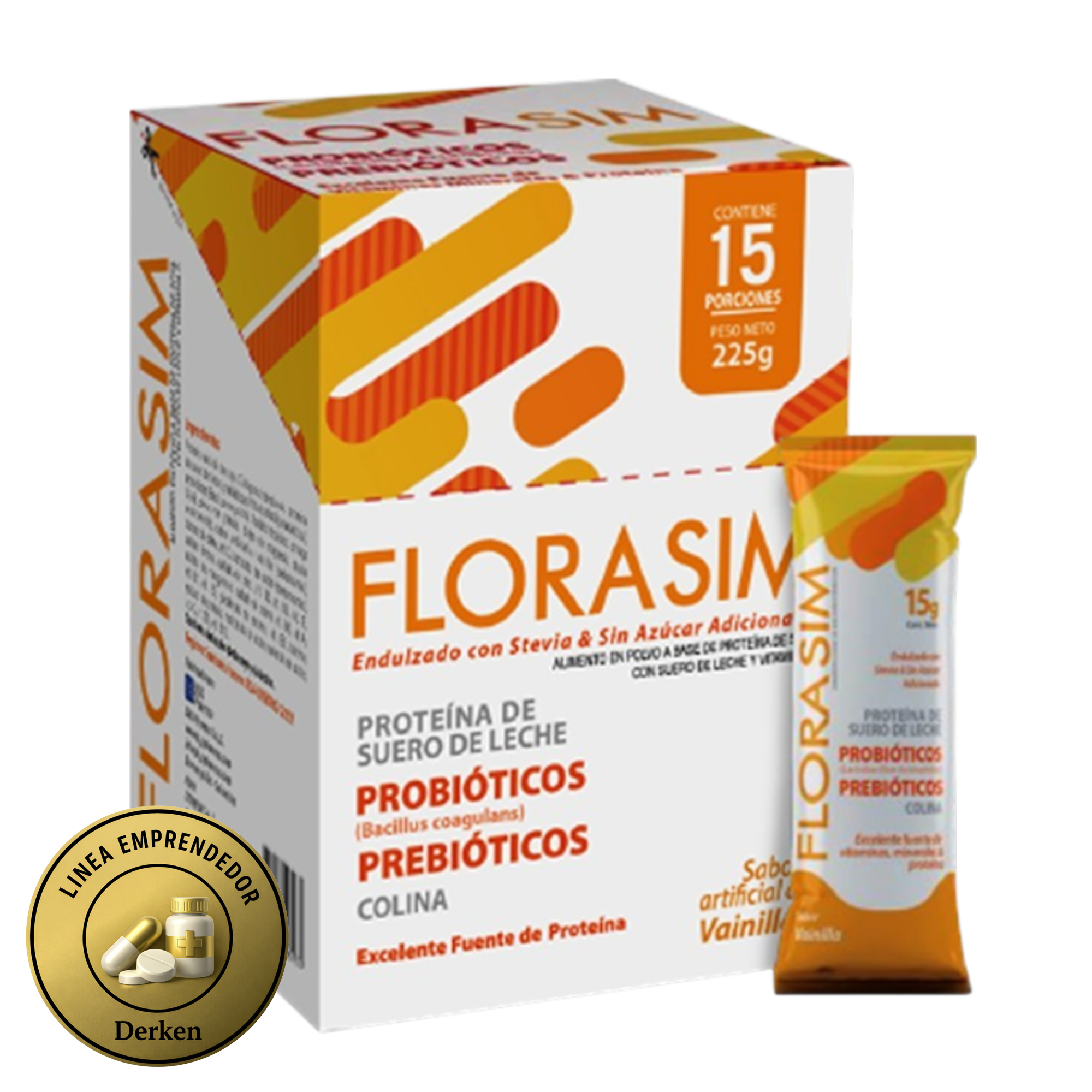 Florasim – Probióticos + Multivitaminas Sin Azúcar | 15 Sachets | Pack x 6 unds